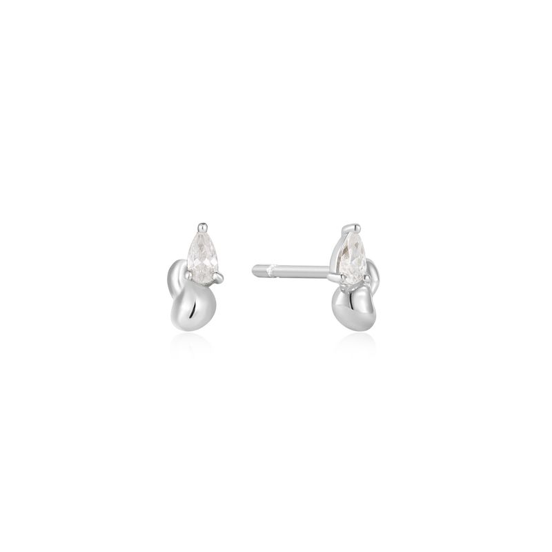 Silver steker met zirkoontje