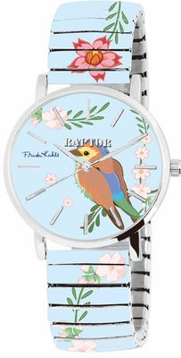 Horloge Raptor Frida Kahlo vogel licht blauw