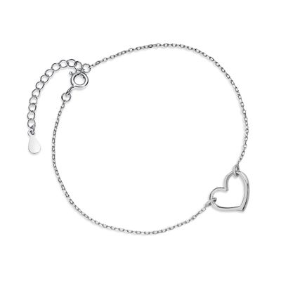 Zilveren armband met hartje