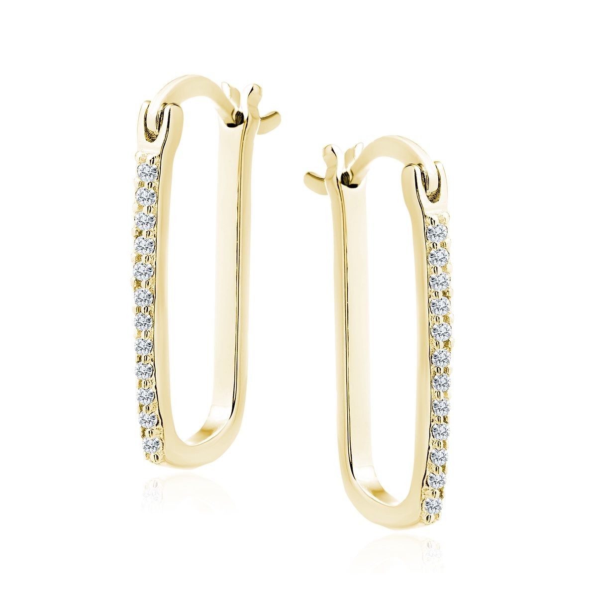Moderne oorbellen met zirkonen goldplated