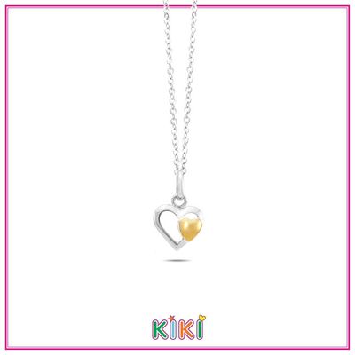 kinderketting met dubbel bicolor hartje