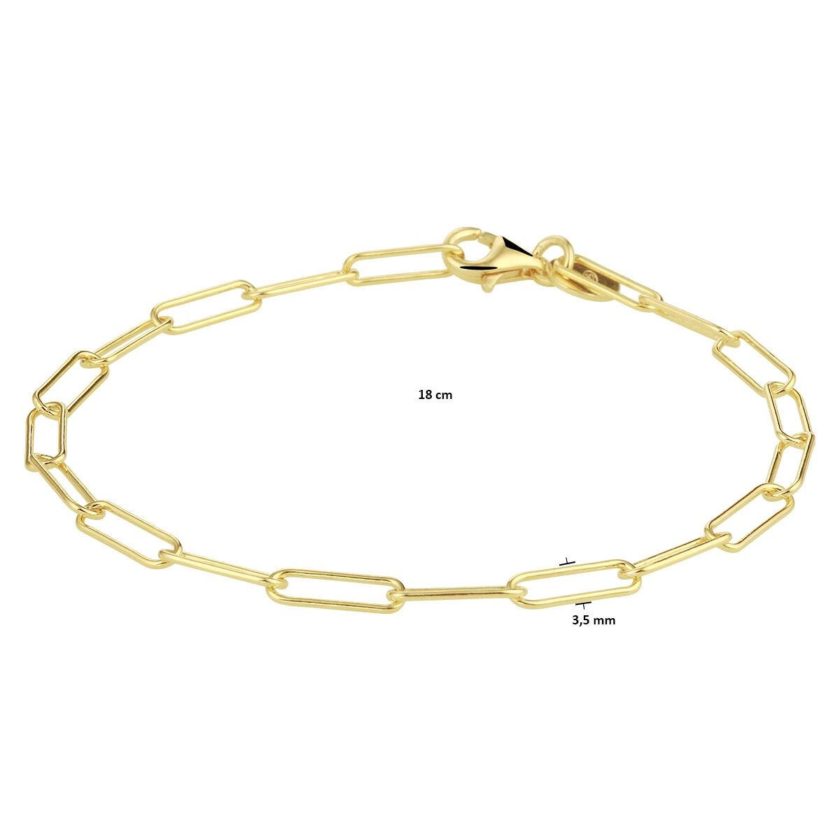 Armband paperclip 18cm GoldPlated