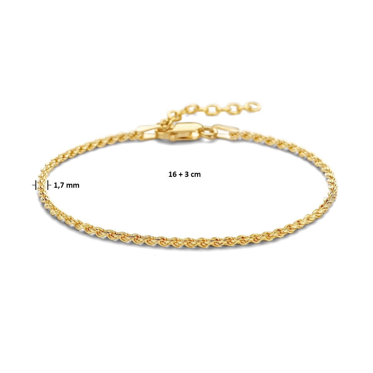 Armband koord 1,7mm 16cm