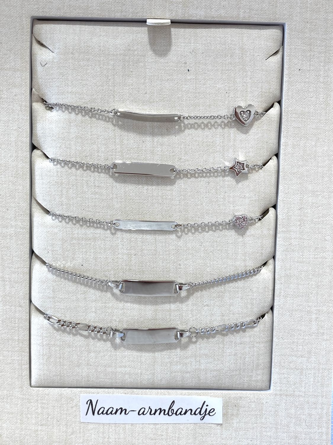 Kinder armband zilver met graveerplaatje