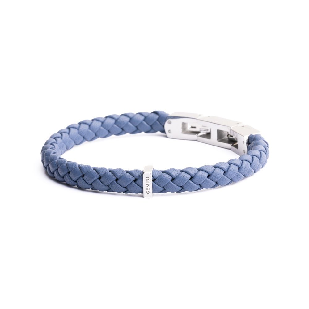 Armband leder Una light blue XXL