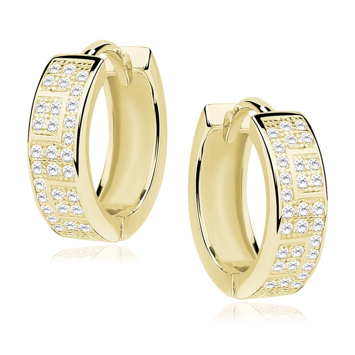 Hoops 15mm met Zirkonia GoldPlated 15248