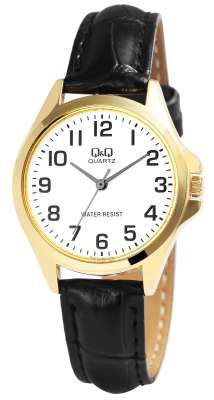 Q&amp;Q Herenhorloge Witte wijzerplaat Gold