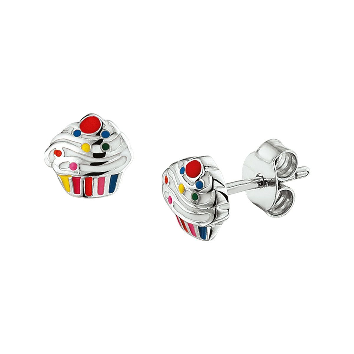 Oorbellen kleurige cupcake