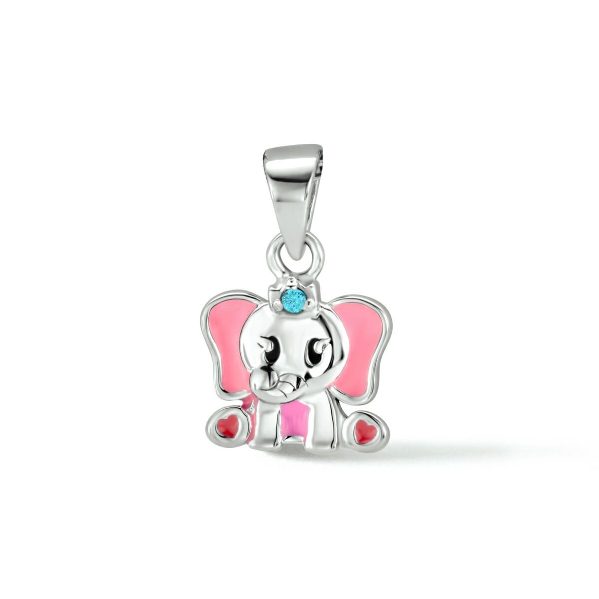 Kinderketting olifant met roze en blauw