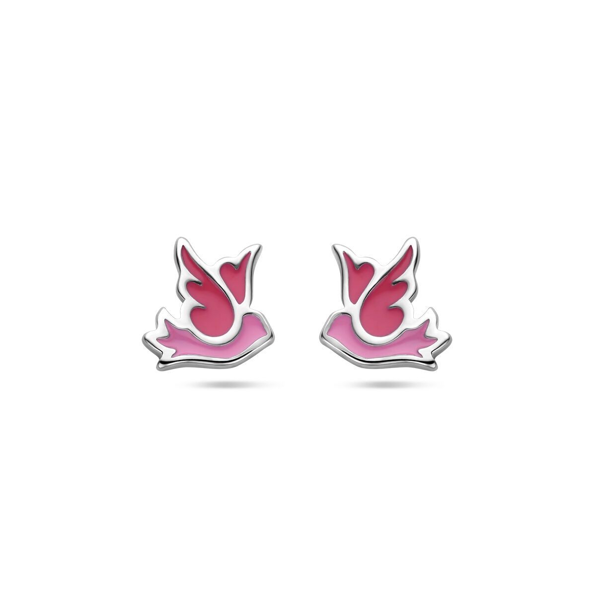 Oorbellen vogel roze