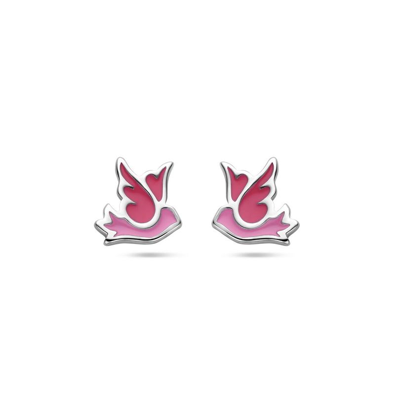 Oorbellen vogel roze