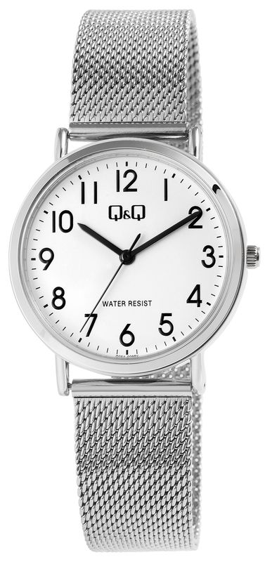 Q&amp;Q unisex horloge met Milanese band zilver Q05A-006PY