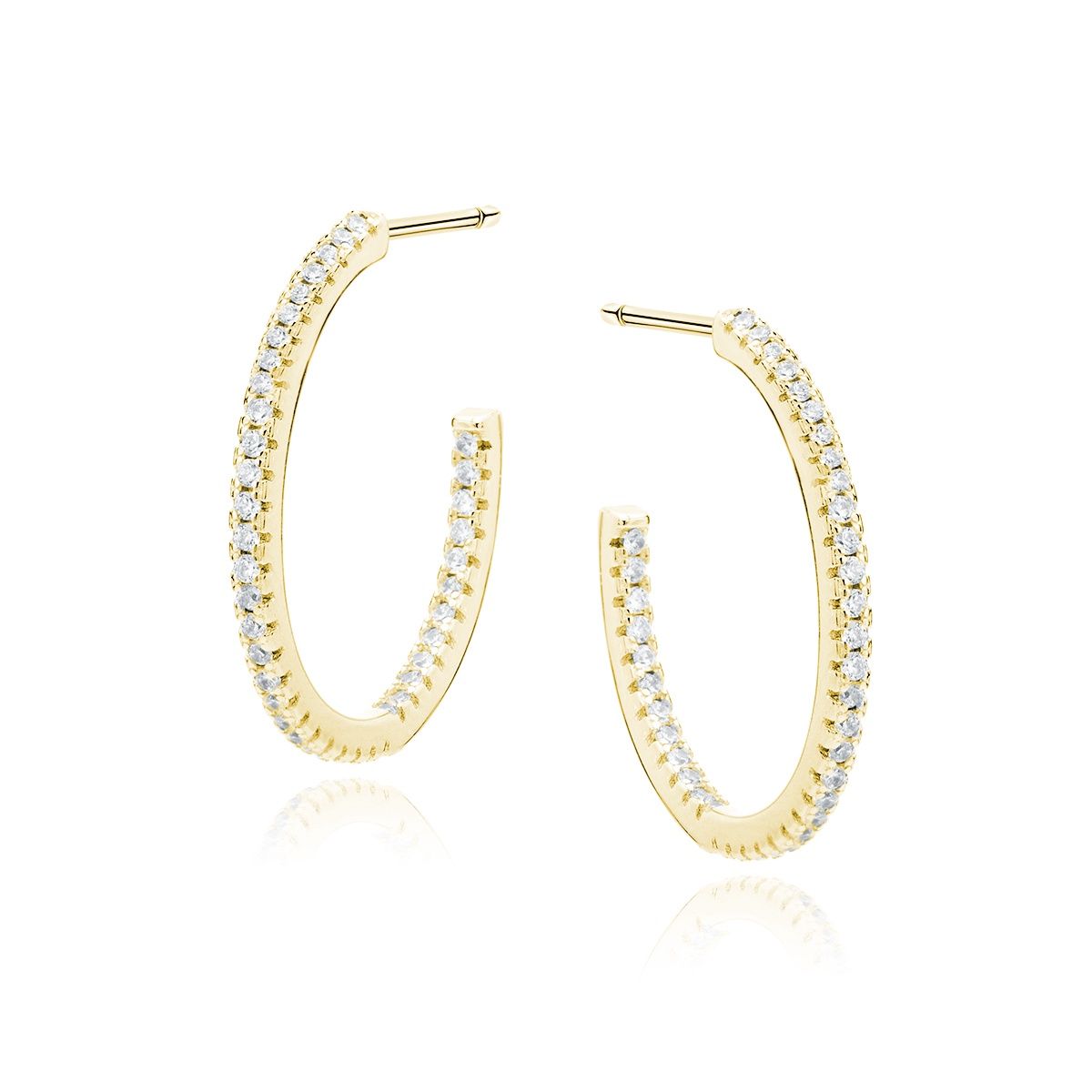 Gold hoops met zirkonia