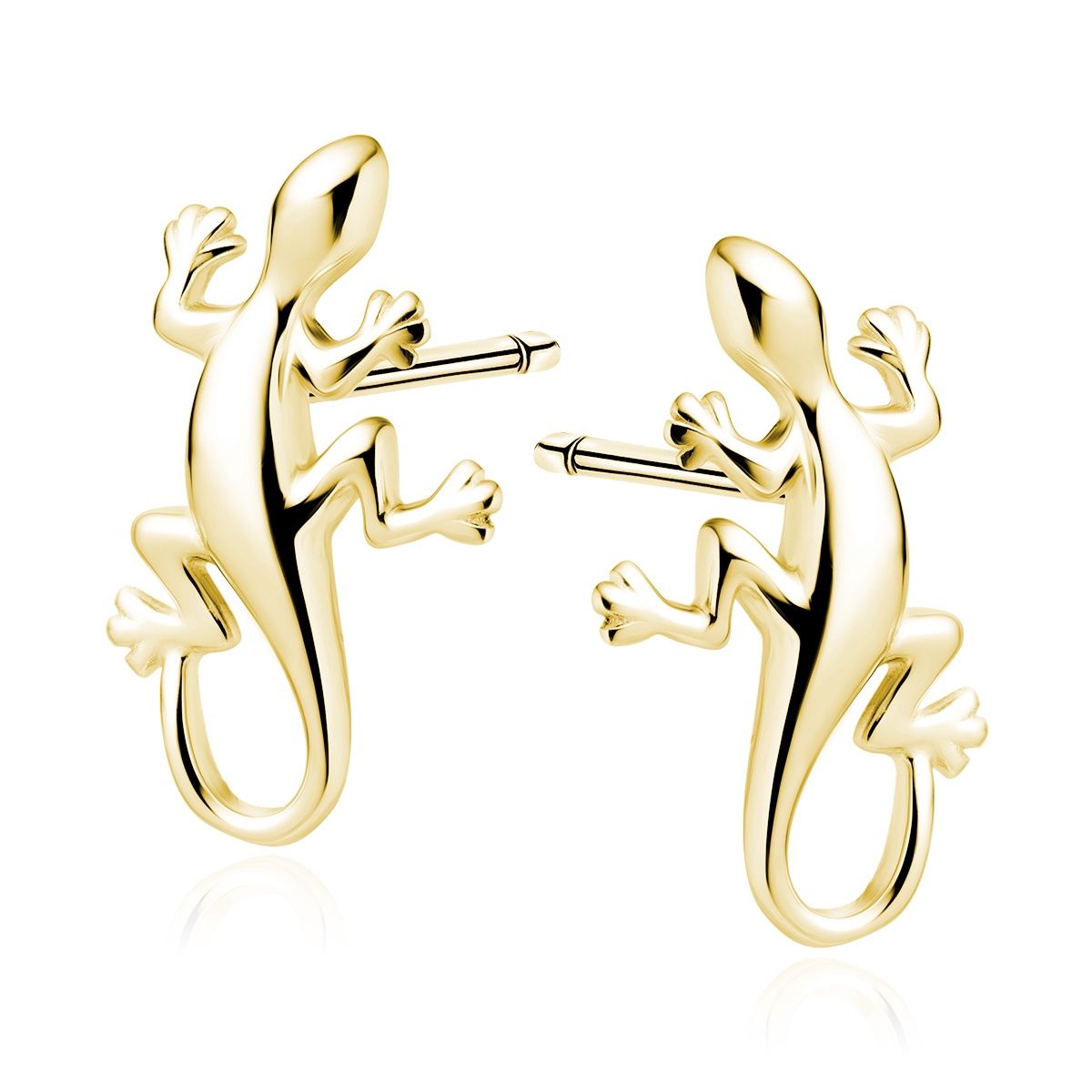 Gold plated oorstekers salamander/hagedis