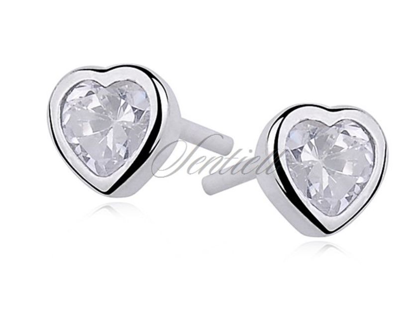 Zilver stekers met crystal hartje
