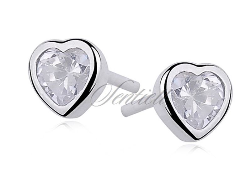 Zilver stekers met crystal hartje