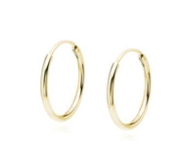 Creool 14 mm zilver GoldPlated