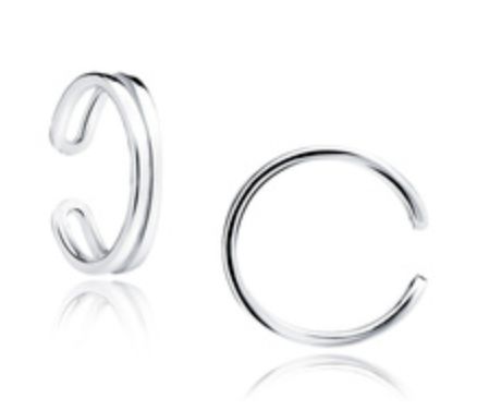 Earcuff &#39;dubbel&#39; Zilver
