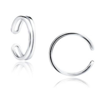 Earcuff 'dubbel' Zilver