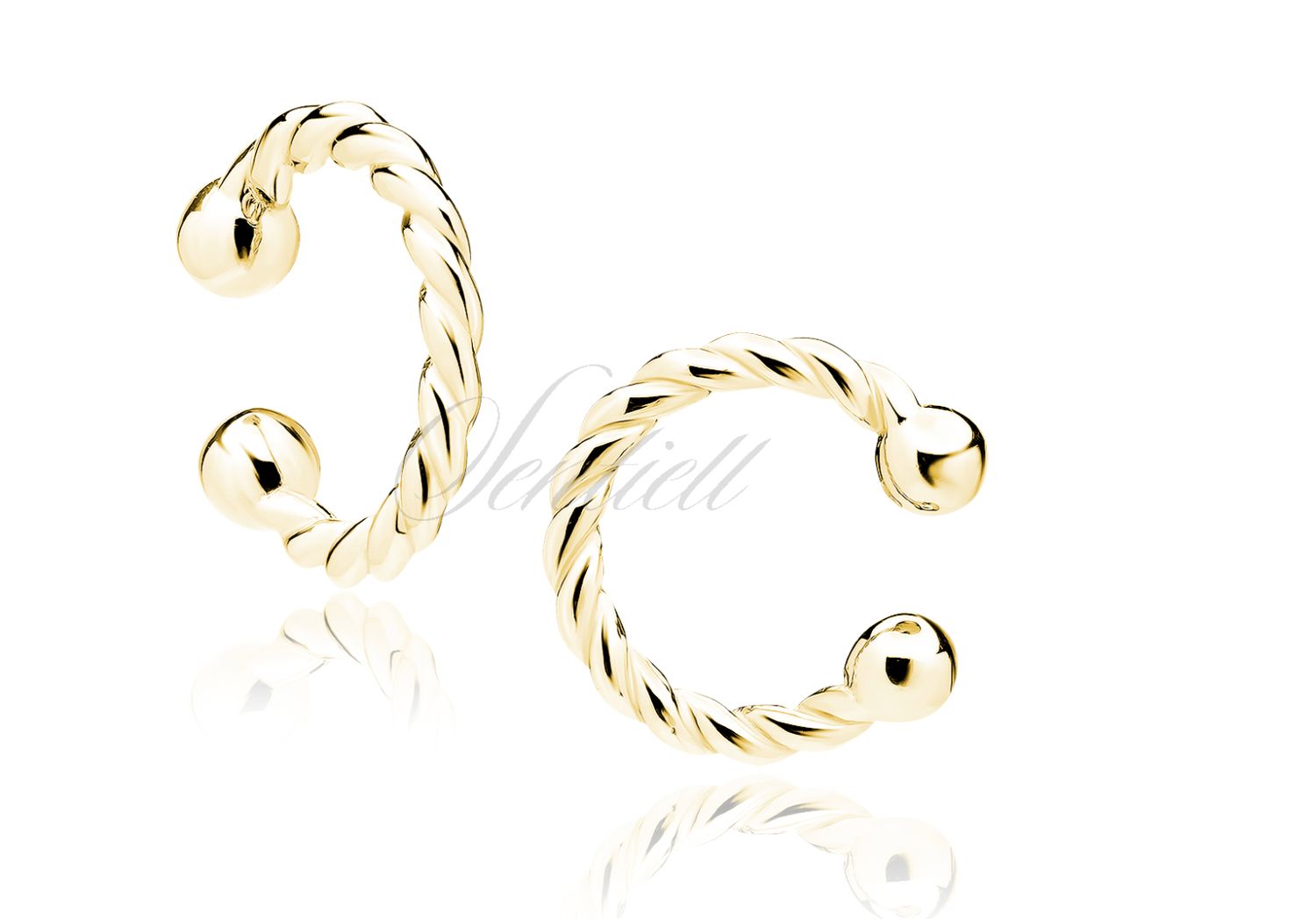 Earcuff zilver goldplated &#39;gevlochten cirkel&#39;