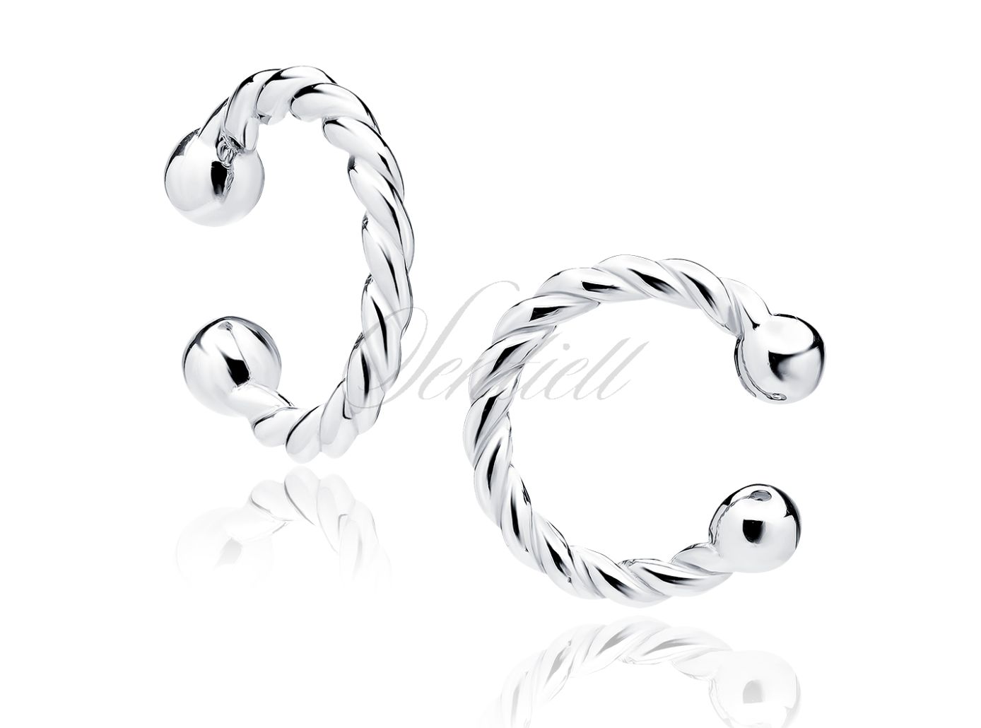 Earcuff Zilver &#39;Gevlochten cirkel&#39;