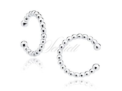 Earcuff zilver 'cirkel van balletjes'