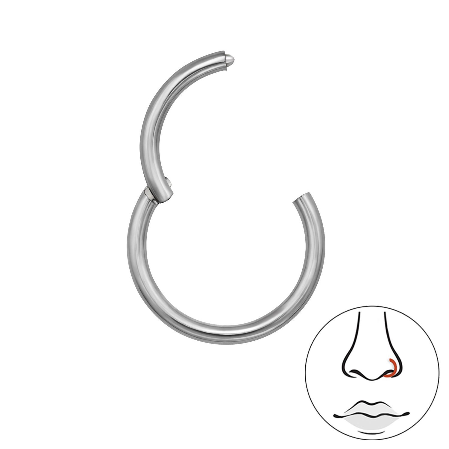 Piercing ring 8 mm titanium