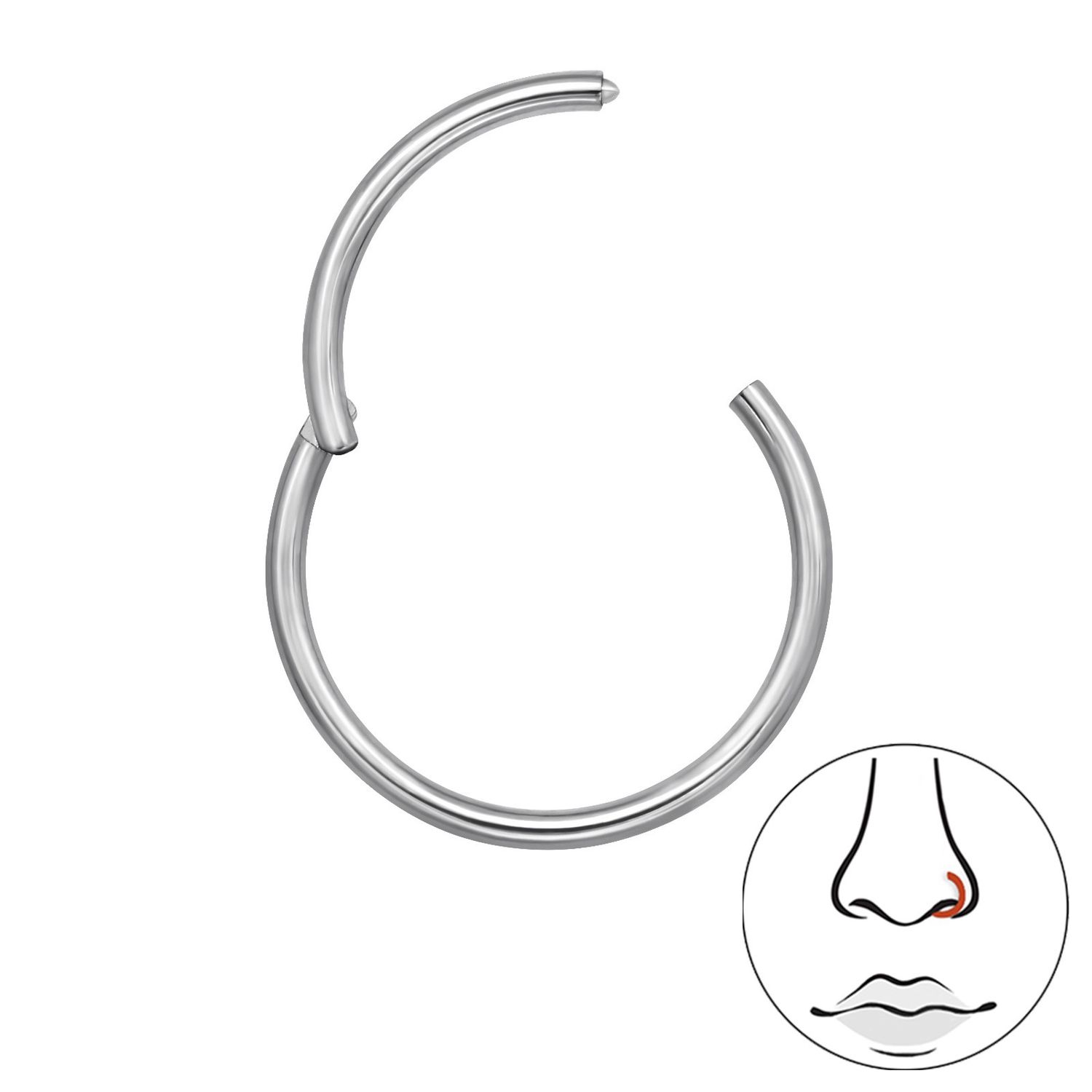 Piercing ring 12 mm titanium