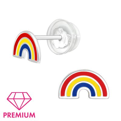 Kinderoorbel zilver regenboog felle kleuren