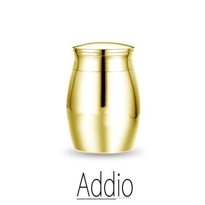 Urne in edelstaal met goudkleur