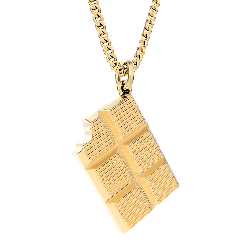 3D Chocoladestuk hanger met ketting 41-48cm