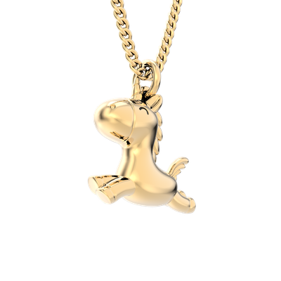3D Eenhoorn hanger met ketting 36-43cm