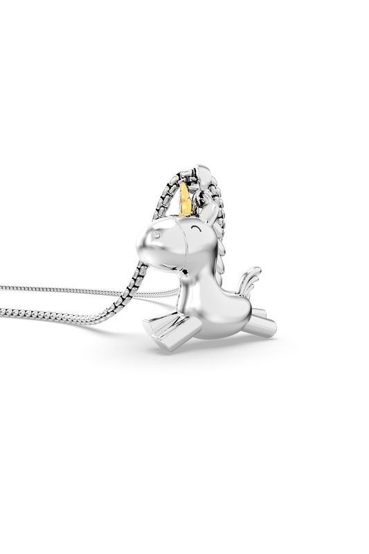 3D hanger eenhoorn on-shirt long necklace