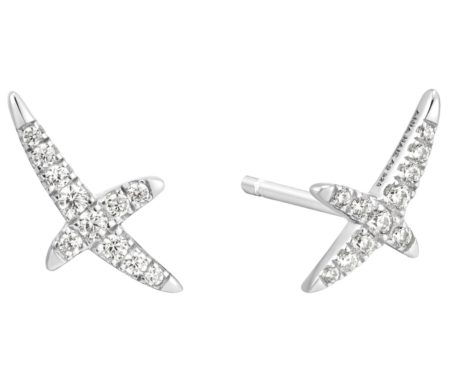 SILVER KISS PAVÉ STUDS