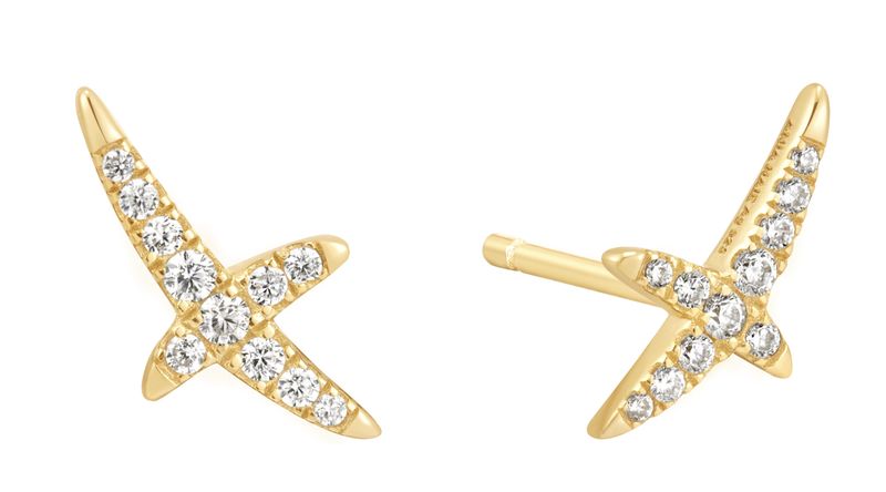 GOLD KISS PAVÉ STUDS