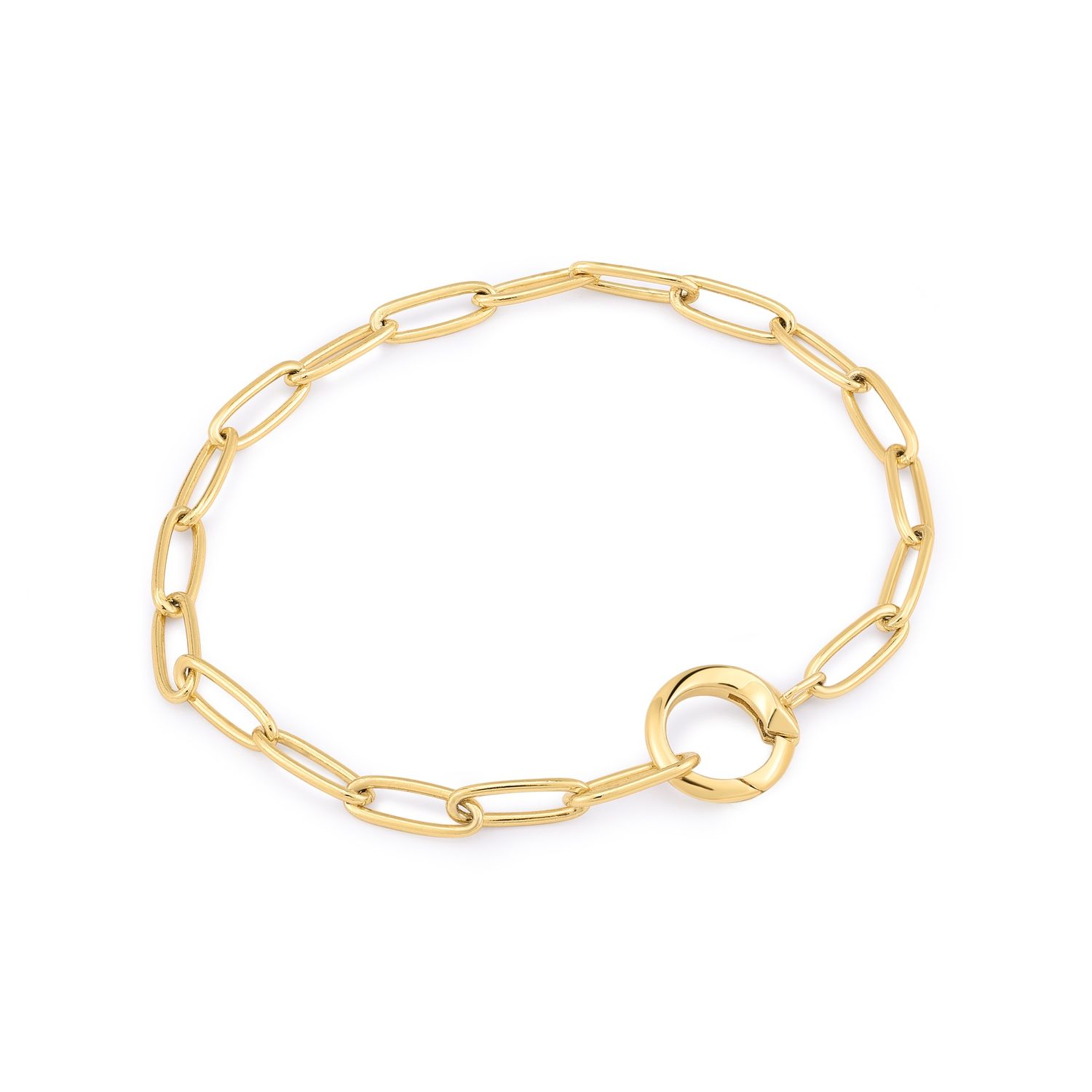 GOLD LINK CHARM CHAIN CONNECTOR BRACELET