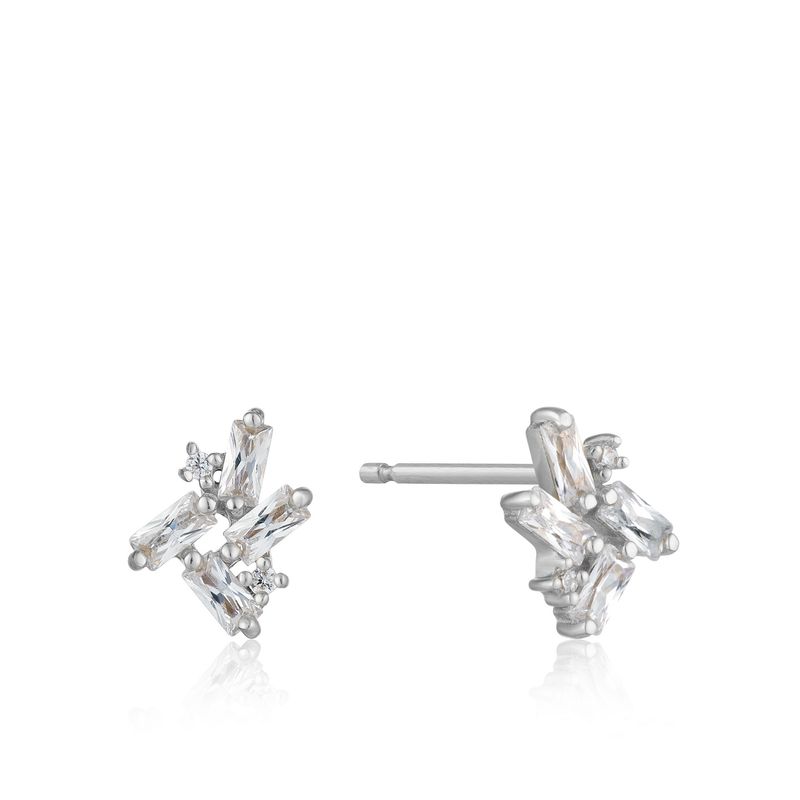 CLUSTER STUD EARRINGS Silver