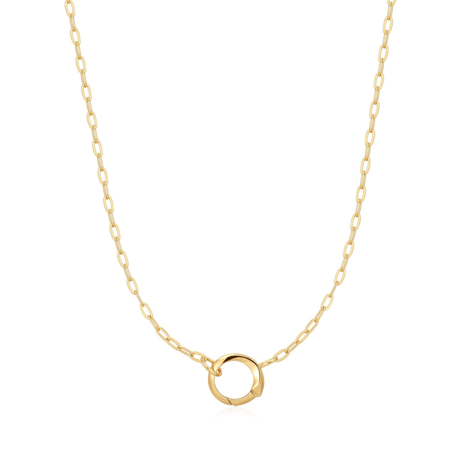 GOLD MINI LINK CHARM CHAIN CONNECTOR NECKLACE