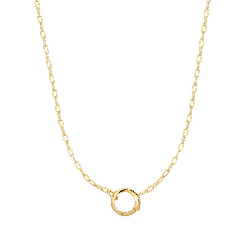 GOLD MINI LINK CHARM CHAIN CONNECTOR NECKLACE