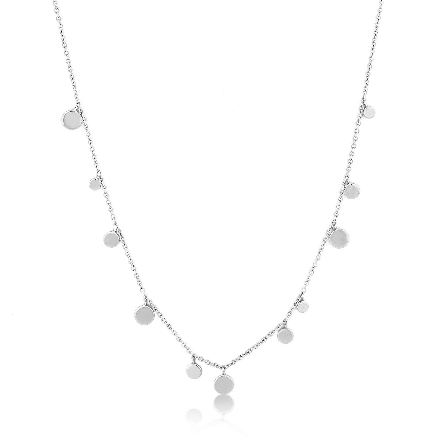 GEOMETRY MIXED DISCS NECKLACE Silver