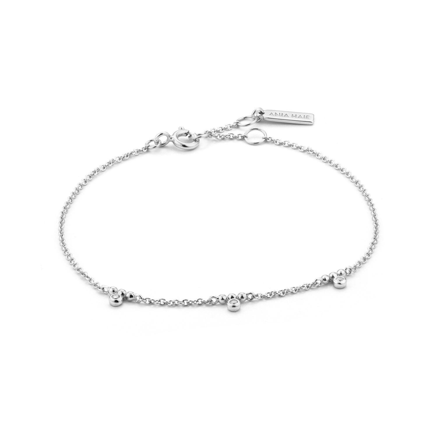 Shimmer Triple Stud Bracelet Silver