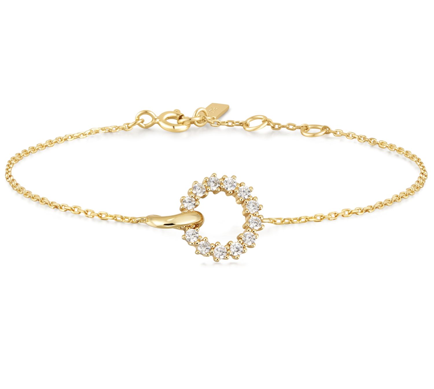GOLD INTERLINKED CIRCLES PAVÉ BRACELET