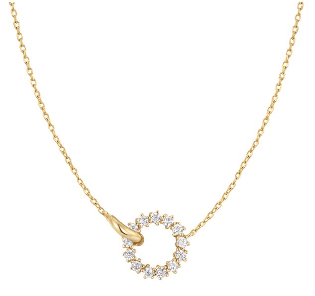 GOLD INTERLINKED CIRCLES PAVÉ NECKLACE