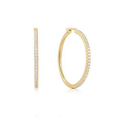 GOLD PAVÉ HOOP EARRINGS