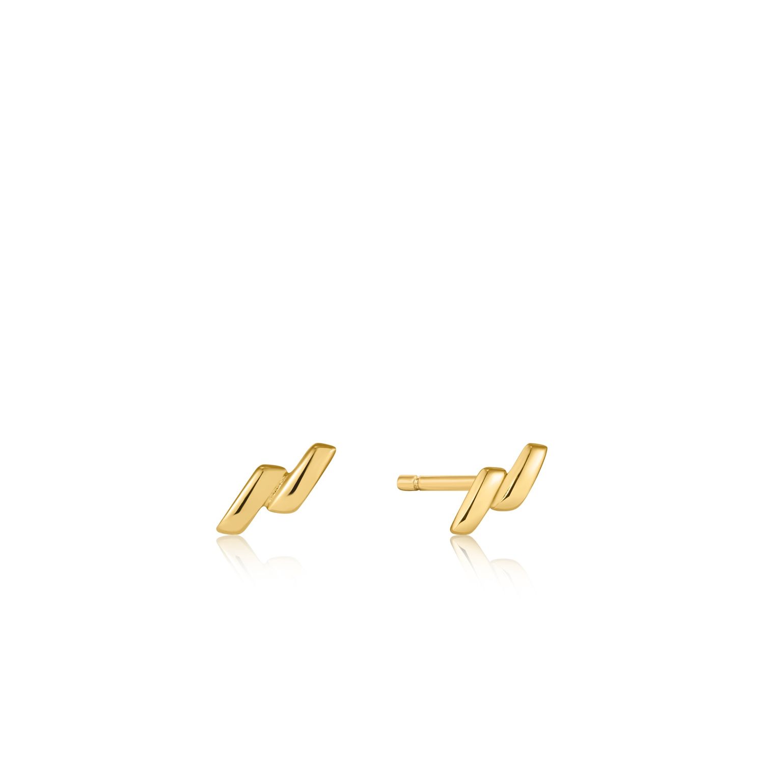 SMOOTH TWIST STUD EARRINGS Gold