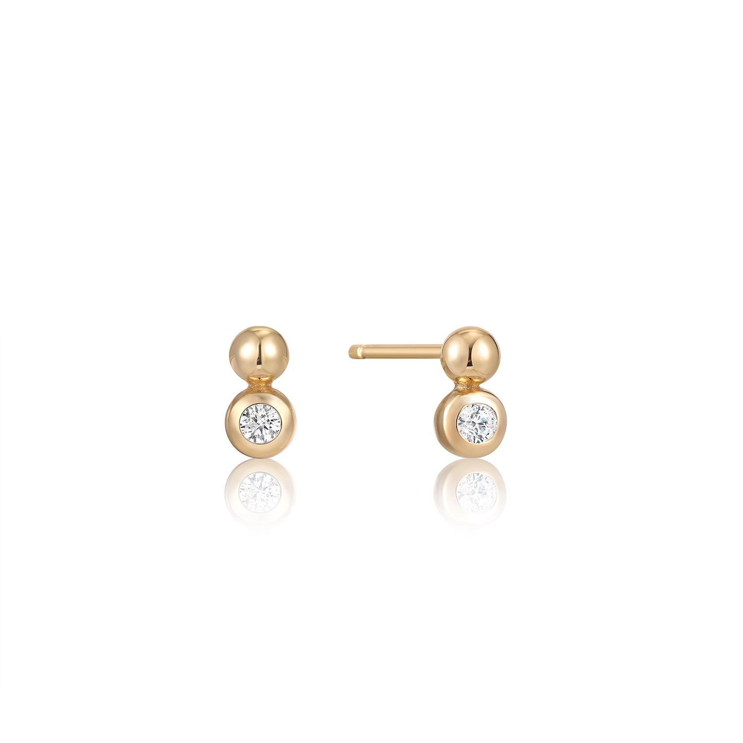 GOLD ORB AMAZONITE  STUD EARRINGS