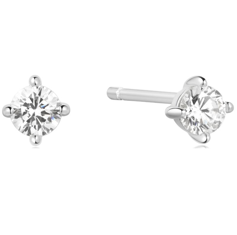 SILVER SOLITAIRE STUDS