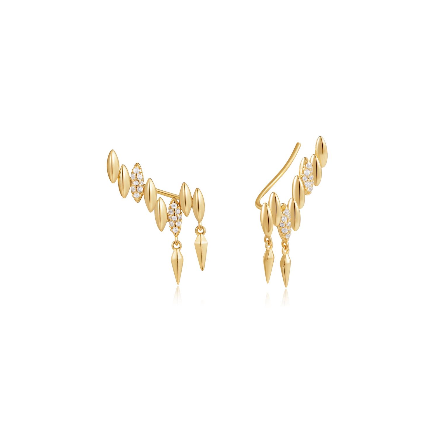 GOLD SPIKE CLIMBER STUD EARRINGS