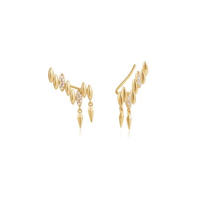 GOLD SPIKE CLIMBER STUD EARRINGS