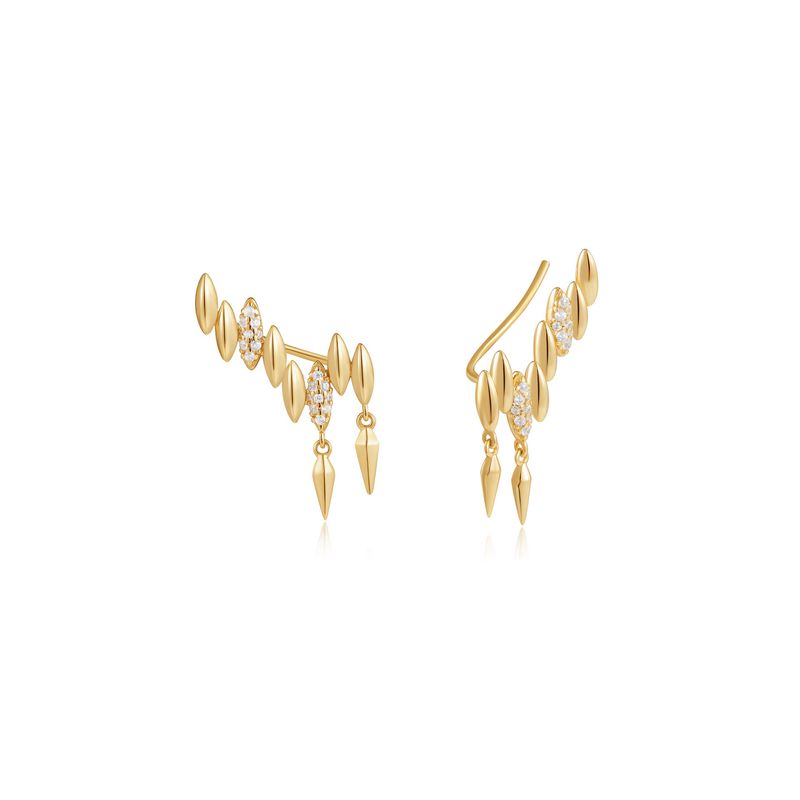 GOLD SPIKE CLIMBER STUD EARRINGS